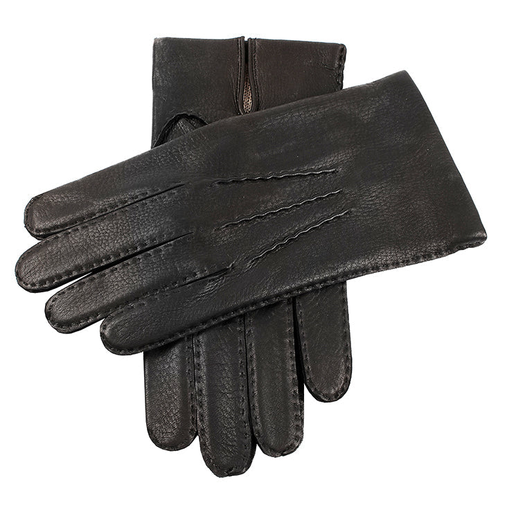 handgenähte handschuhe Herren Handgenähte Dreipunkt-Lederhandschuhe aus Hirschleder mit Kasch