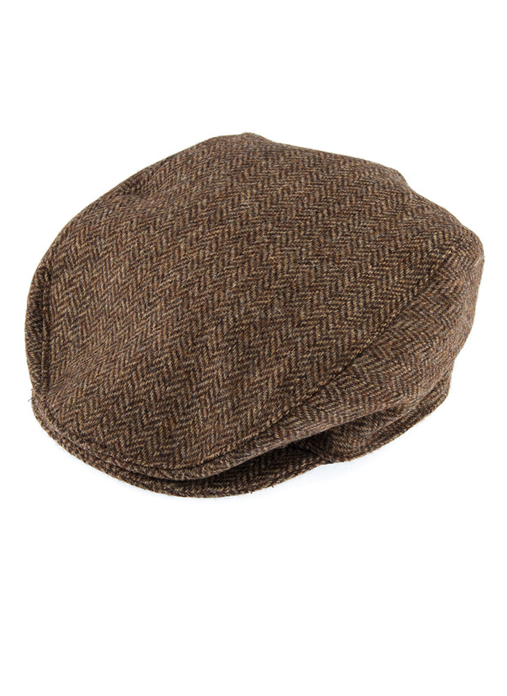 Men's Abraham Moon Herringbone Tweed Flat Cap | Dents