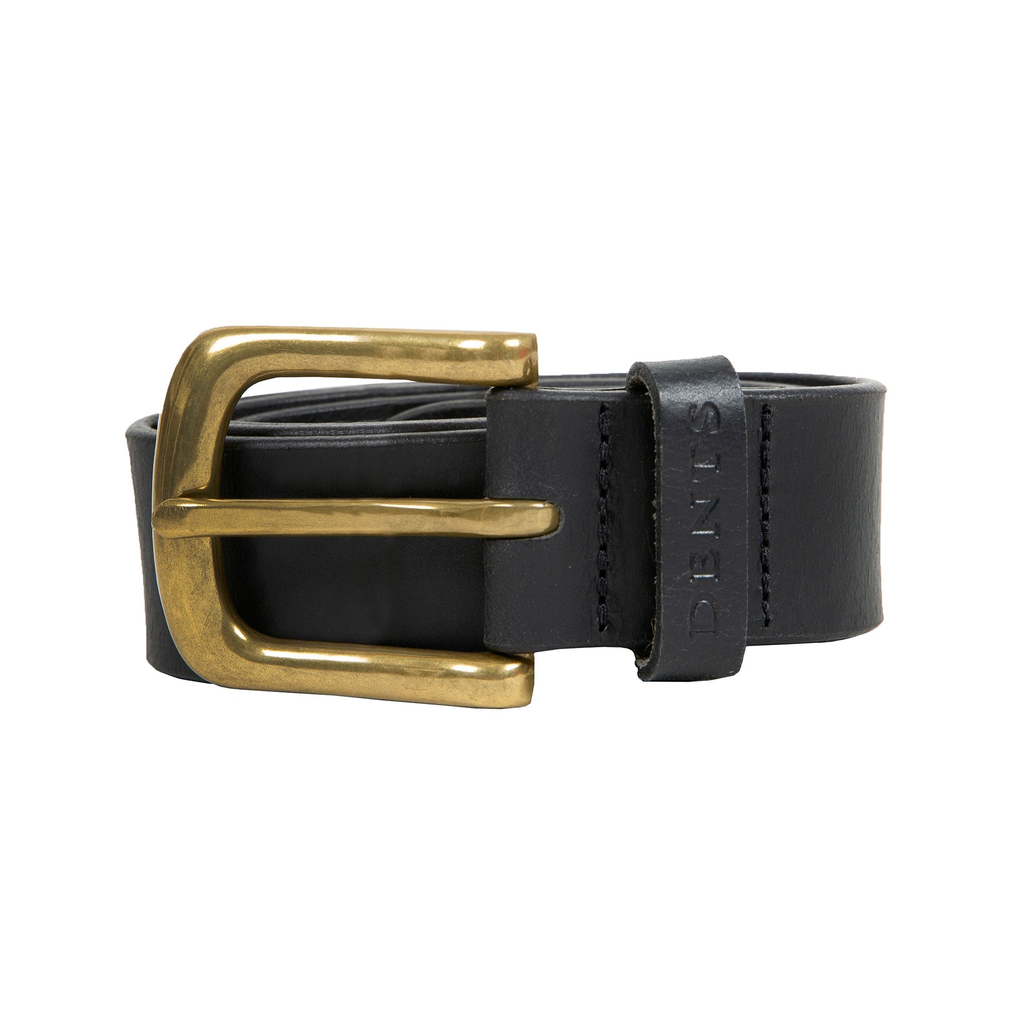 Black Leather Belt with Gold Tone Antique Brass Belt Buckle – Regan Flegan