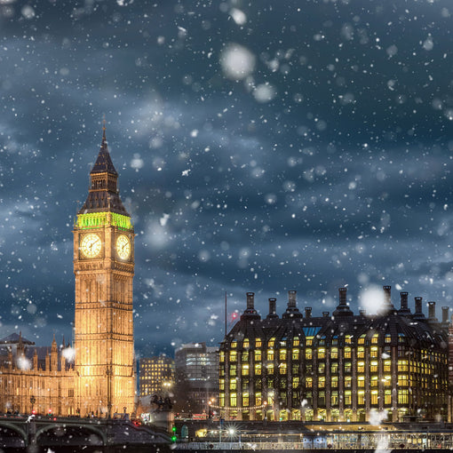 London landmarks in the snow