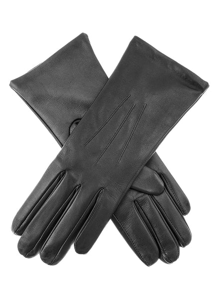 Women's Heritage Touchscreen Three-Point Silk-Lined Leather Gloves