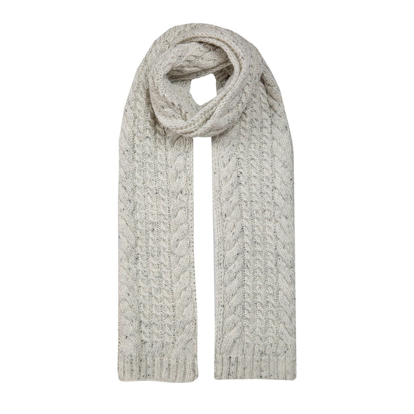 Women’s Cable Knit Scarf with Marl Yarn