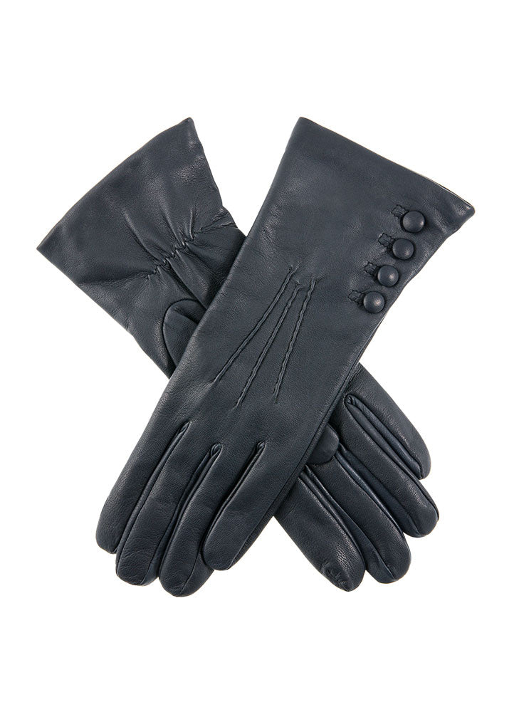 Ladies black leather sale mittens