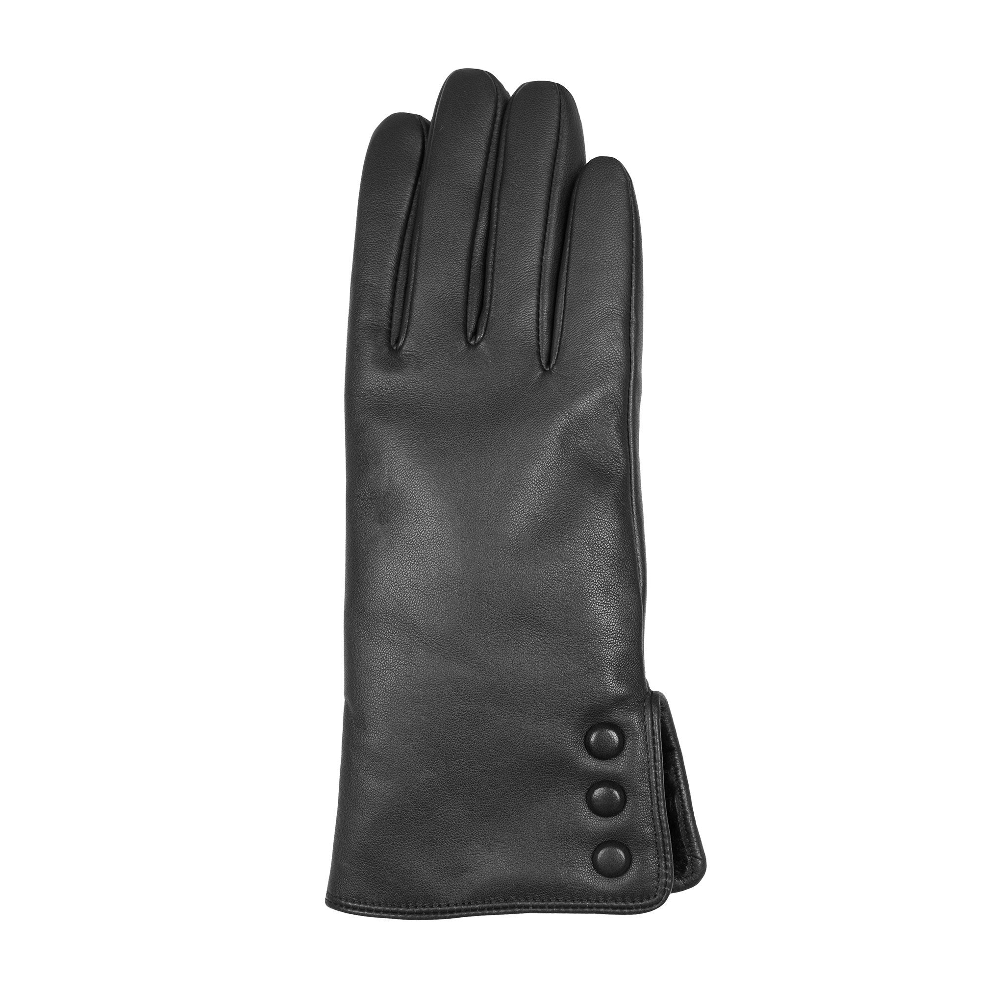 Women's Touchscreen Water-Resistant Faux Fur-Lined Leather Gloves
