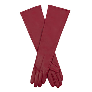Women's Single-Point Long Above-Elbow Leather Gloves