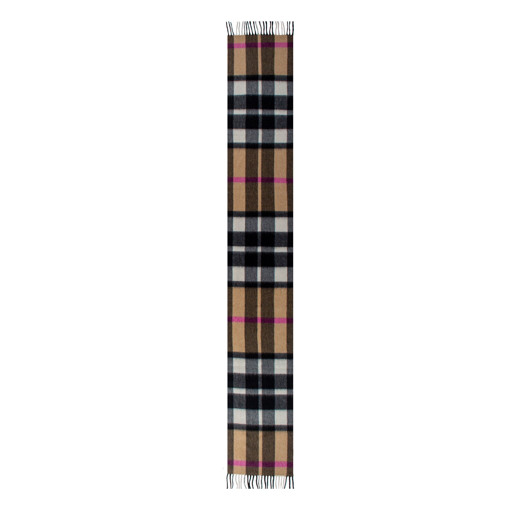 Burberry Cashmere Classic Check Scarf / outlet Camel