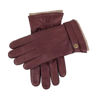 mens marron deerskin cashmere lined leather gloves