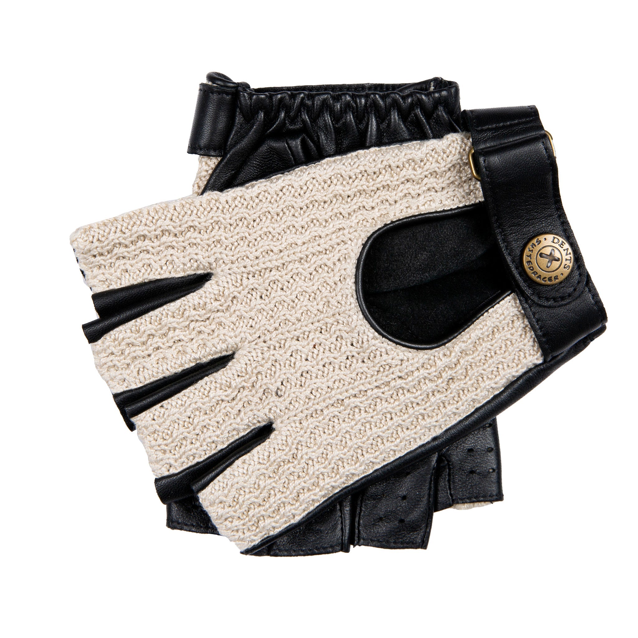 Men's The Suited Racer Fingerless Crochet-Back Leather Driving