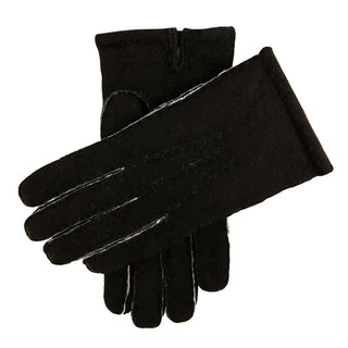 mens handsewn lambskin gloves Black