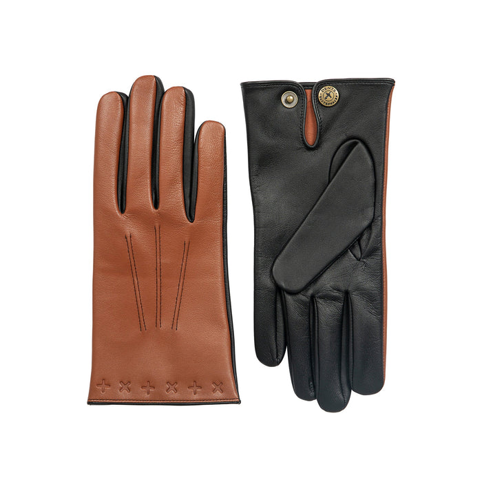 fake leder handschuhe Lando | The Suited Racer x Dents Touchscreen Leder Prägehandschuhe