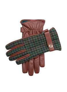 Men's Heritage Cashmere-Lined Abraham Moon Tweed and Leather Gloves