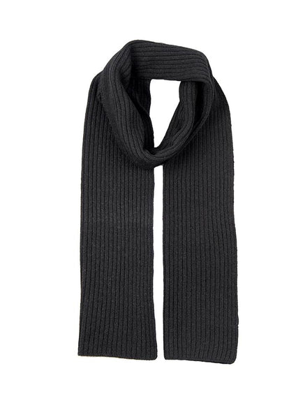 Men's Ribbed Lambswool Blend Knitted Scarf