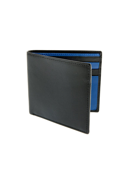 Men's Two-Colour Smooth Nappa Leather Bifold Wallet with RFID Blocking