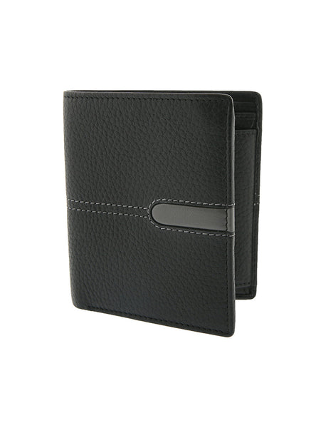 Men's Pebble Grain Leather Bifold Wallet with RFID Blocking and Coin P ...