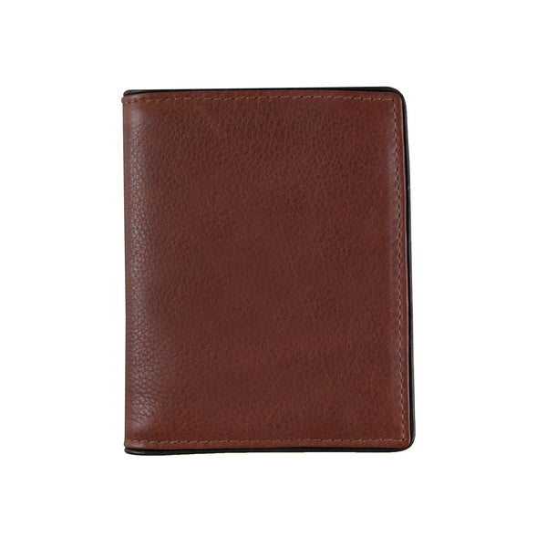 Men's Two-Colour Pebble Grain Leather Business Card Holder with RFID Blocking
