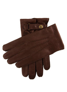 Men's Handsewn Three-Point Cashmere-Lined Deerskin Leather Gloves
