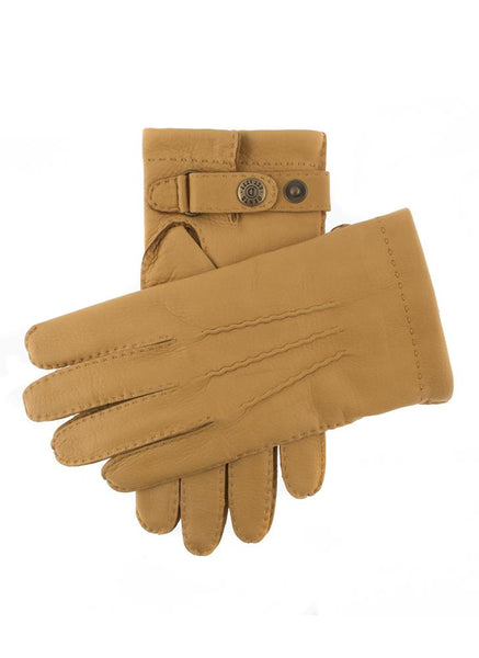 Men's Handsewn Three-Point Cashmere-Lined Deerskin Leather Gloves