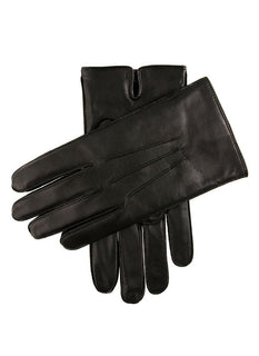 Men's Three-Point Fleece-Lined Leather Gloves