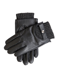Men's Touchscreen Leather Gloves with Knitted Cuffs