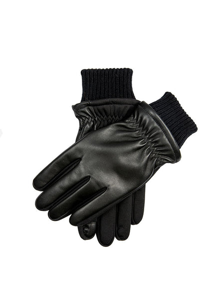 Men’s Touchscreen Water-Resistant Wool Blend-Lined Leather Gloves